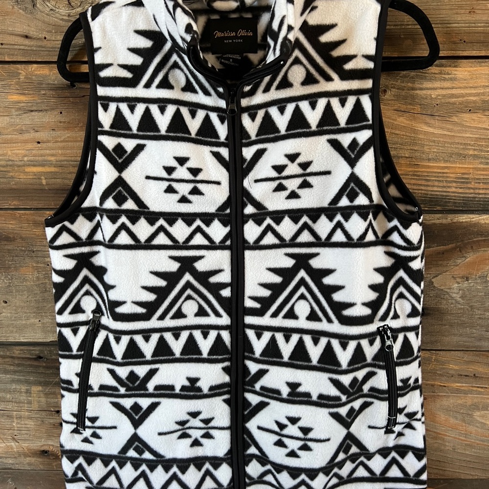 Black and White Geometric Vest